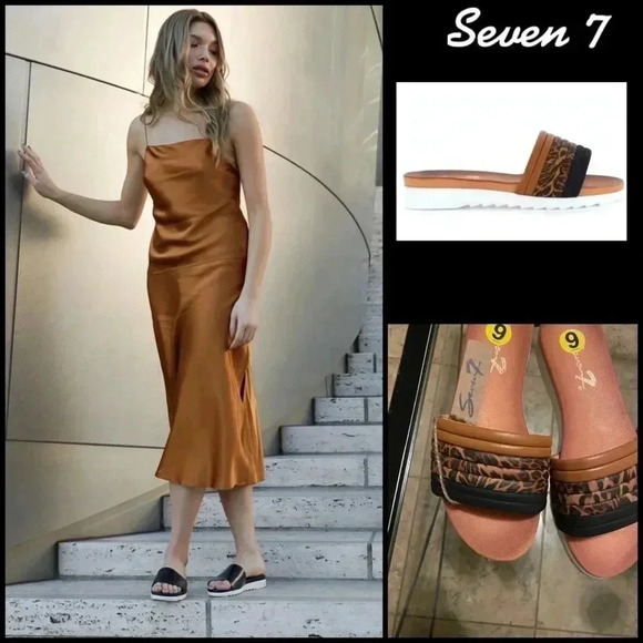 Seven7 Shoes - Seven7 Pearly Comfort Leopard Print Slides